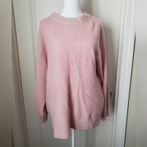Oversized Crew Neck Blush Pink Sweater